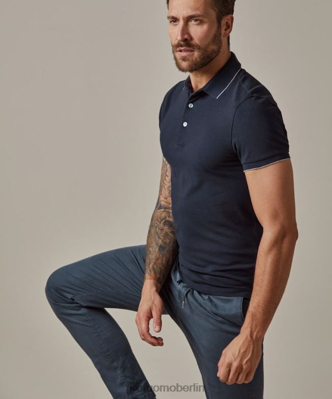 Kleidung de Profuomo Männer Stretch-Polo Marine BR442188