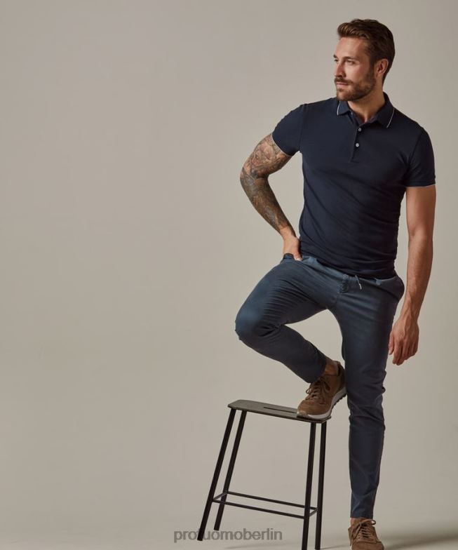 Kleidung de Profuomo Männer Stretch-Polo Marine BR442188