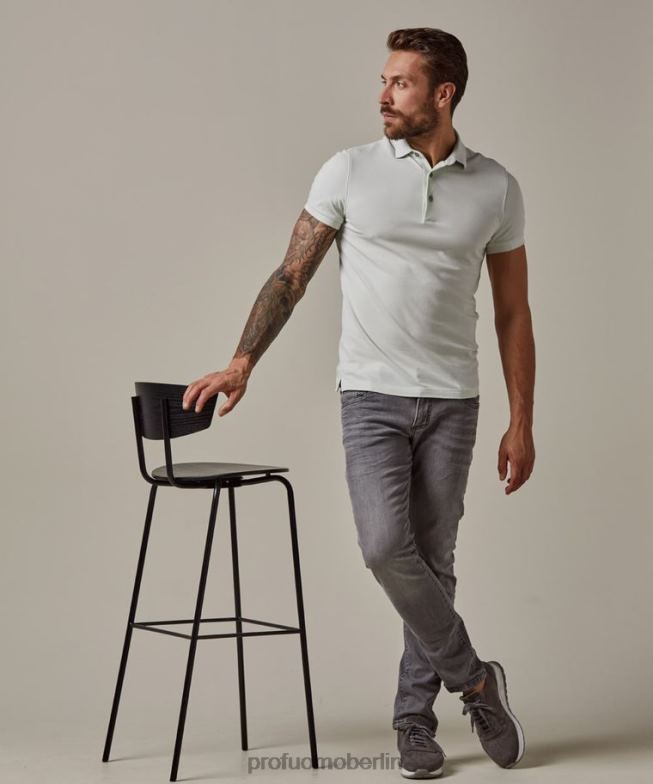 Kleidung de Profuomo Männer Stretch-Polo Minze BR442203