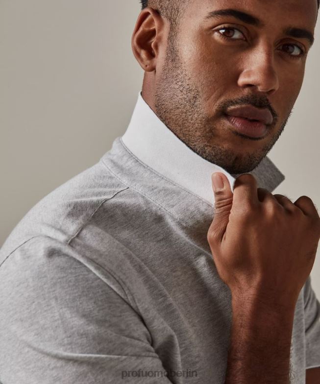 Kleidung de Profuomo Männer Stretch-Polo grau BR442202