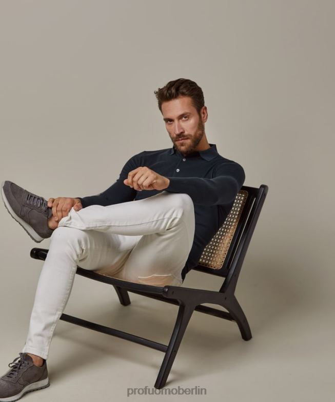 Kleidung de Profuomo Männer Cooles Baumwollpolo Marine BR442211