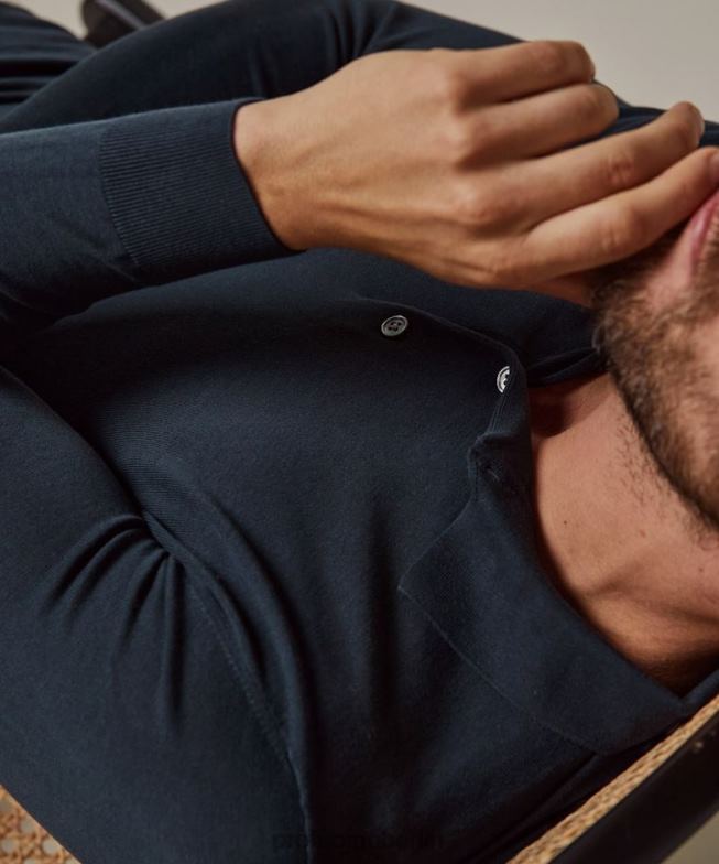 Kleidung de Profuomo Männer Cooles Baumwollpolo Marine BR442211