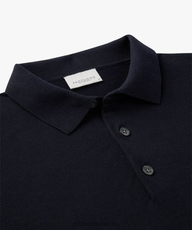 Kleidung de Profuomo Männer Cooles Baumwollpolo Marine BR442211