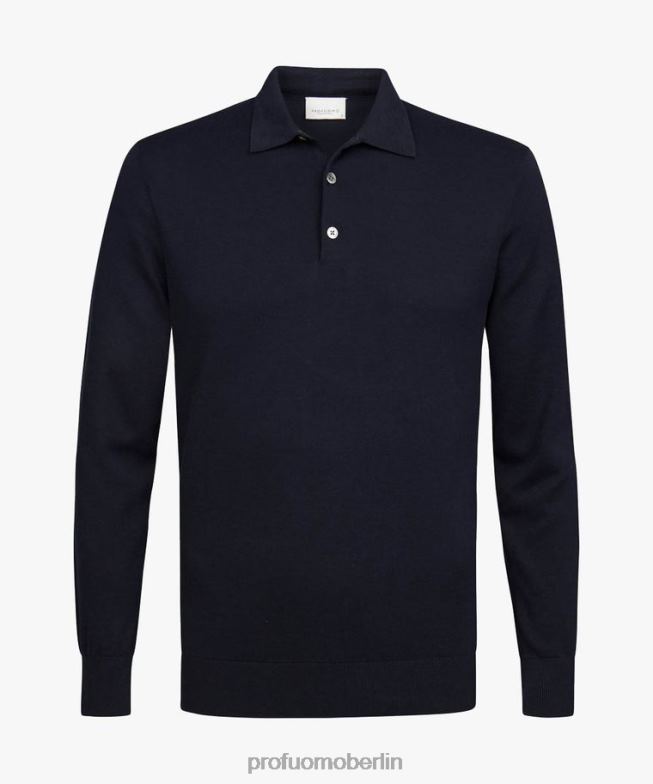 Kleidung de Profuomo Männer Cooles Baumwollpolo Marine BR442211
