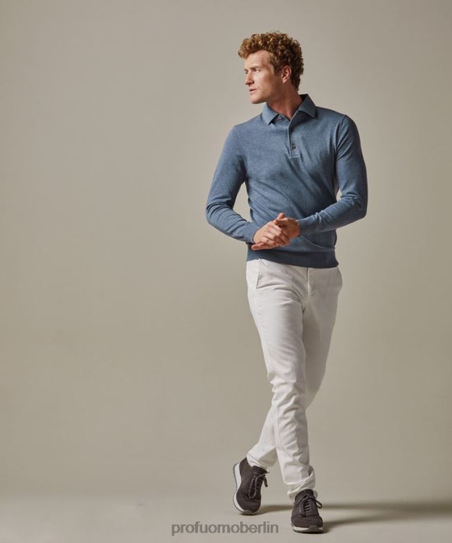 Kleidung de Profuomo Männer Luxuriöses einteiliges Poloshirt Blau BR442183