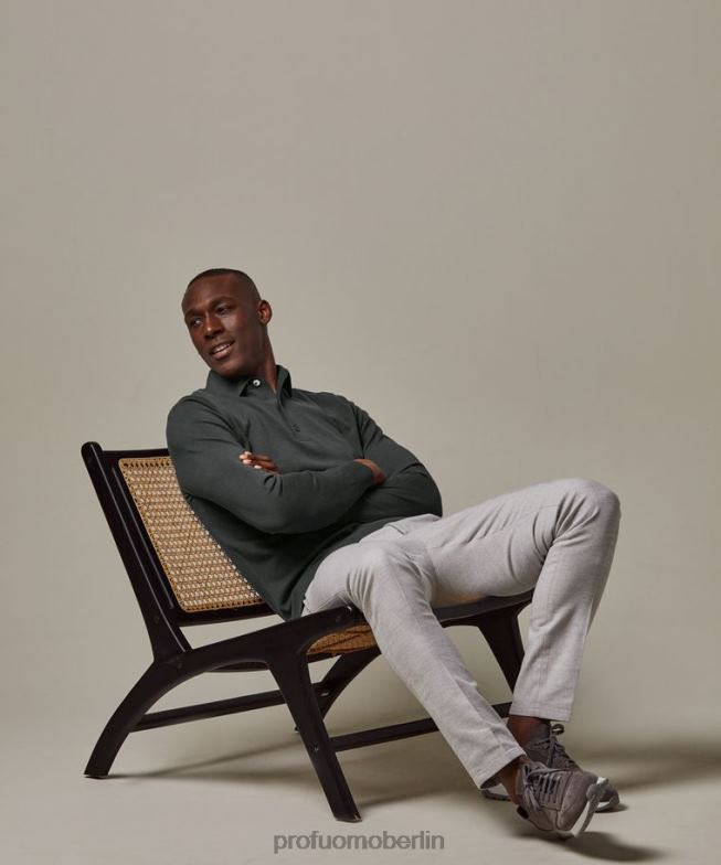 Kleidung de Profuomo Männer Luxuriöses einteiliges Poloshirt Grün BR442180