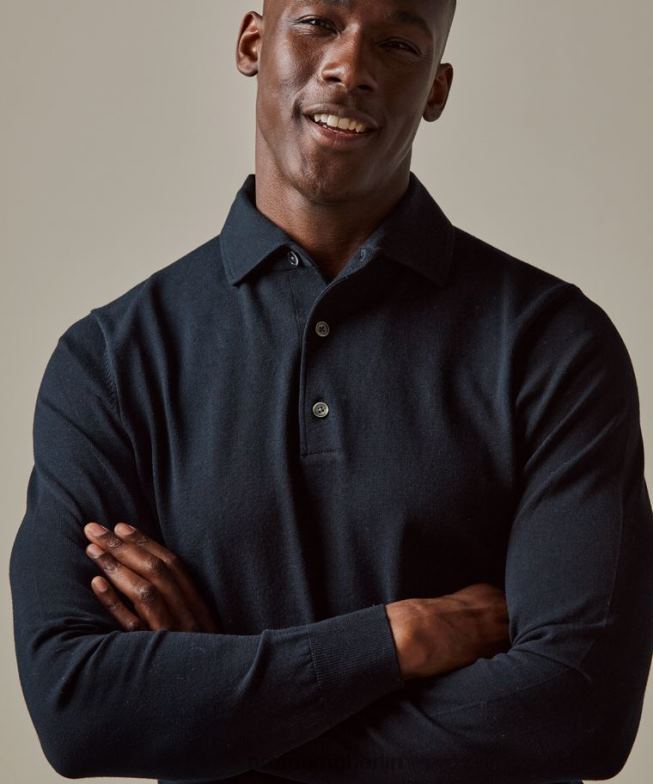 Kleidung de Profuomo Männer Luxuriöses einteiliges Poloshirt Marine BR442181