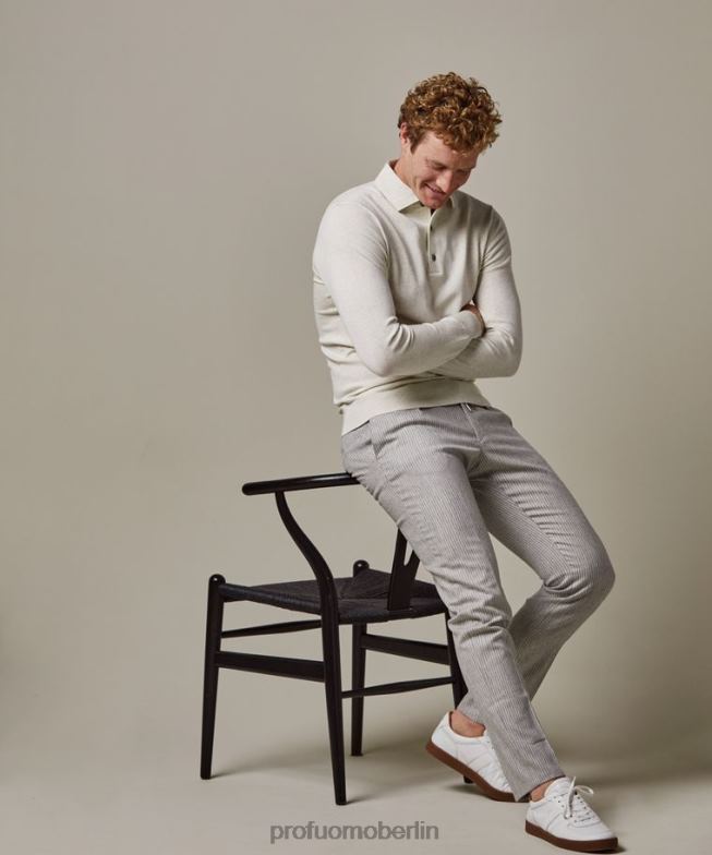 Kleidung de Profuomo Männer Luxuriöses einteiliges Poloshirt grau BR442182