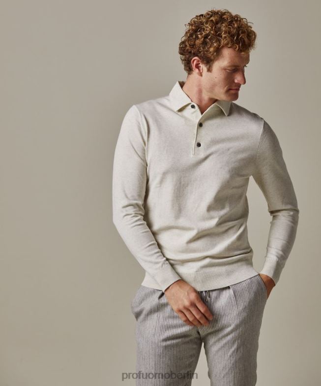 Kleidung de Profuomo Männer Luxuriöses einteiliges Poloshirt grau BR442182