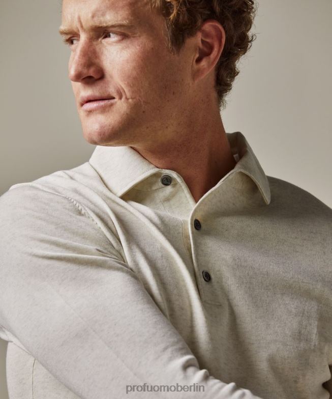 Kleidung de Profuomo Männer Luxuriöses einteiliges Poloshirt grau BR442182