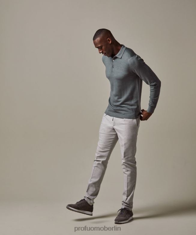 Kleidung de Profuomo Männer Merino-Säure-Dye-Polo Grün BR442179