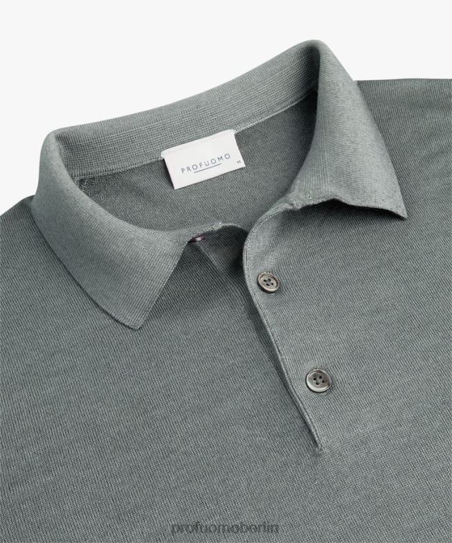 Kleidung de Profuomo Männer Merino-Säure-Dye-Polo Grün BR442179