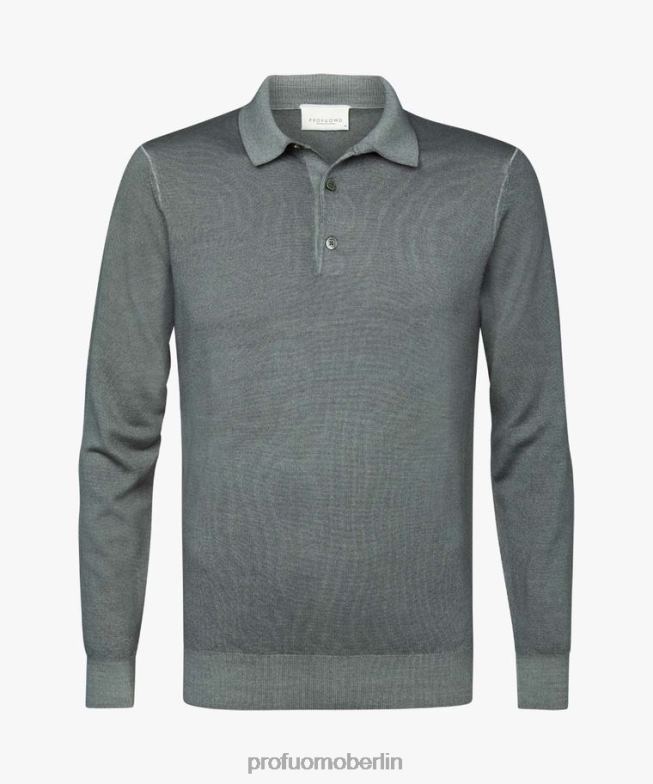 Kleidung de Profuomo Männer Merino-Säure-Dye-Polo Grün BR442179