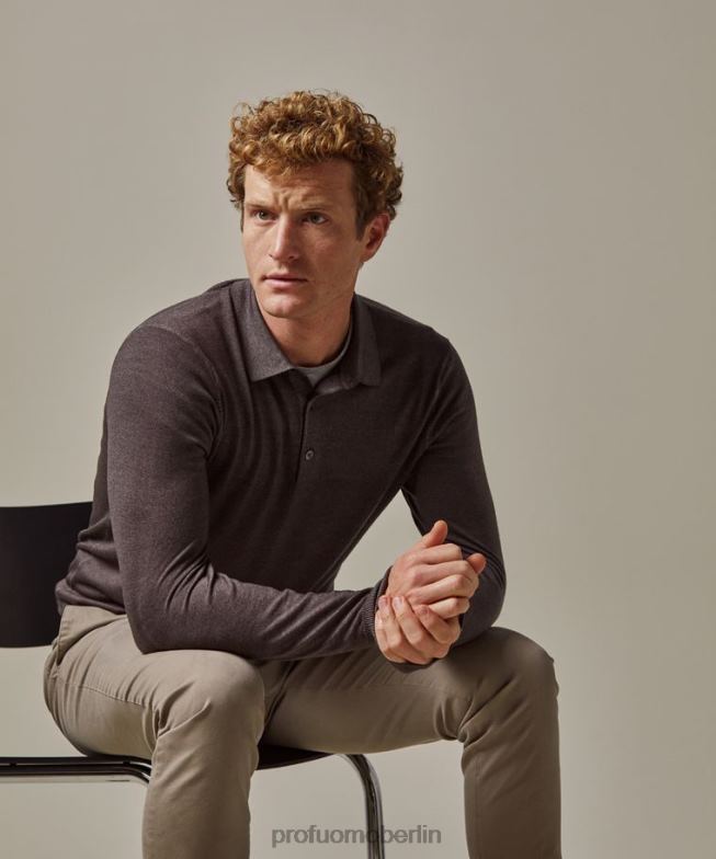 Kleidung de Profuomo Männer Merino-Säure-Dye-Polo braun BR442178