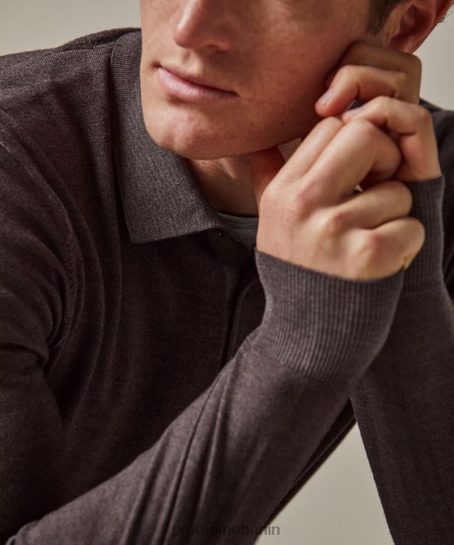 Kleidung de Profuomo Männer Merino-Säure-Dye-Polo braun BR442178