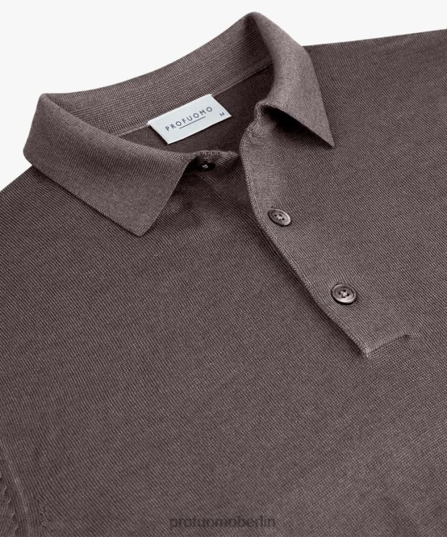 Kleidung de Profuomo Männer Merino-Säure-Dye-Polo braun BR442178