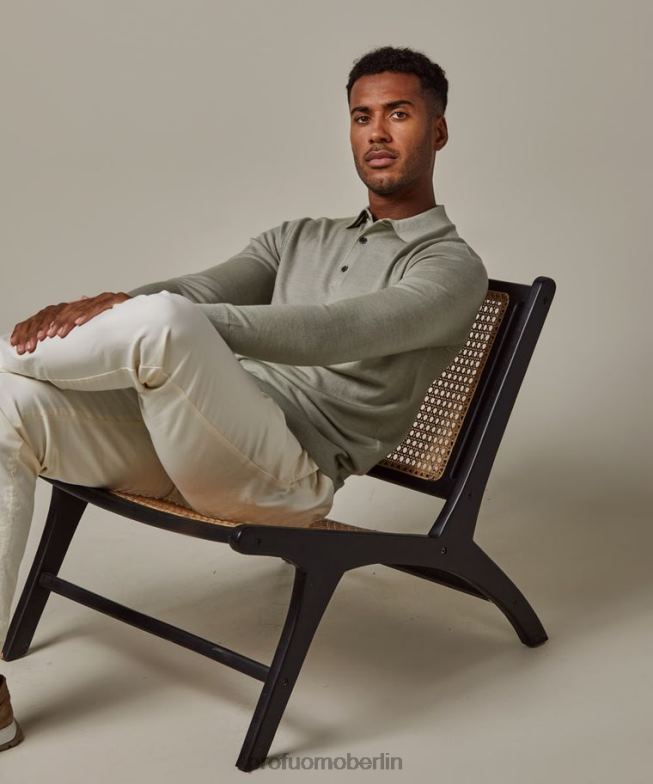 Kleidung de Profuomo Männer Polo Grün BR442210