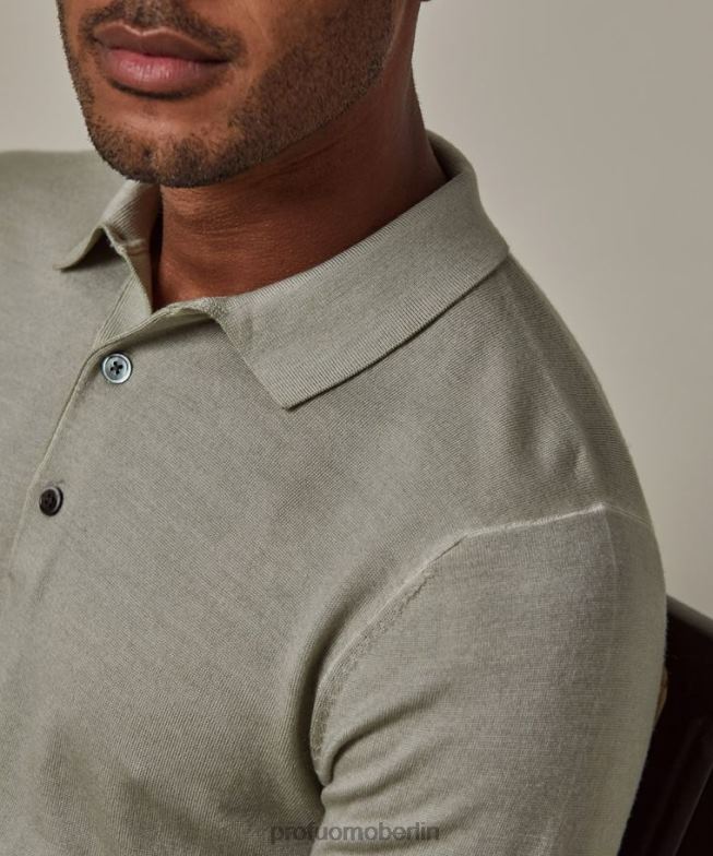Kleidung de Profuomo Männer Polo Grün BR442210