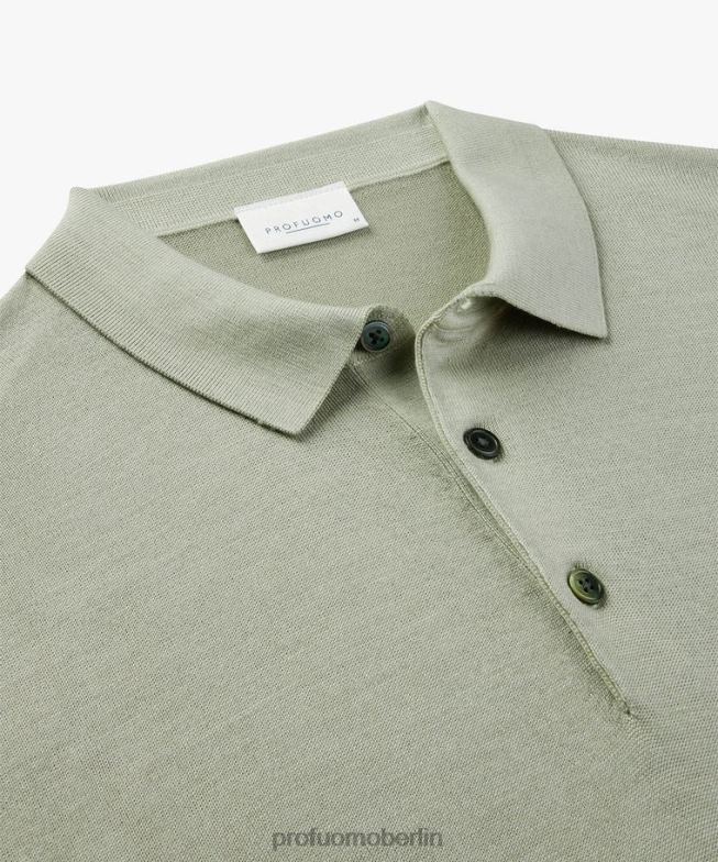 Kleidung de Profuomo Männer Polo Grün BR442210