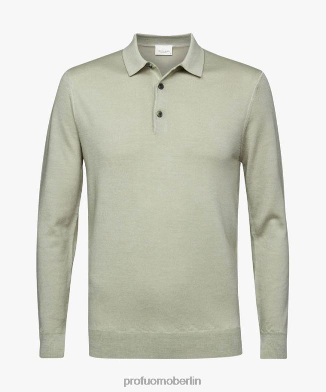 Kleidung de Profuomo Männer Polo Grün BR442210
