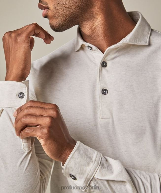 Kleidung de Profuomo Männer Single-Jersey-Polo Beige BR442208