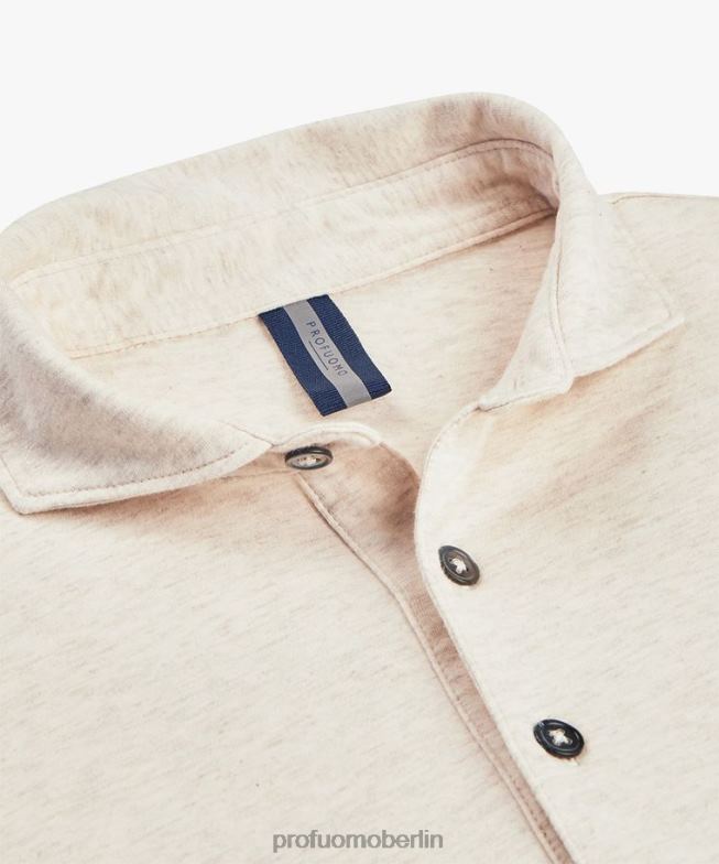 Kleidung de Profuomo Männer Single-Jersey-Polo Beige BR442208