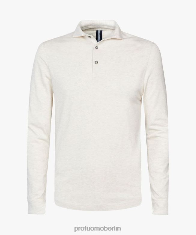 Kleidung de Profuomo Männer Single-Jersey-Polo Beige BR442208