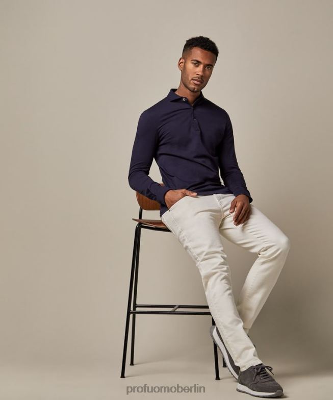 Kleidung de Profuomo Männer Single-Jersey-Polo Marine BR442209