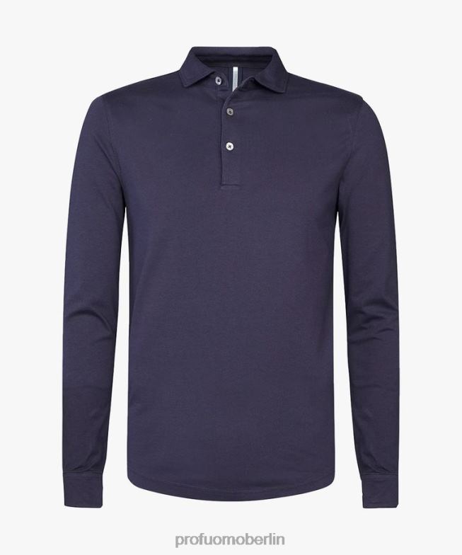 Kleidung de Profuomo Männer Single-Jersey-Polo Marine BR442209