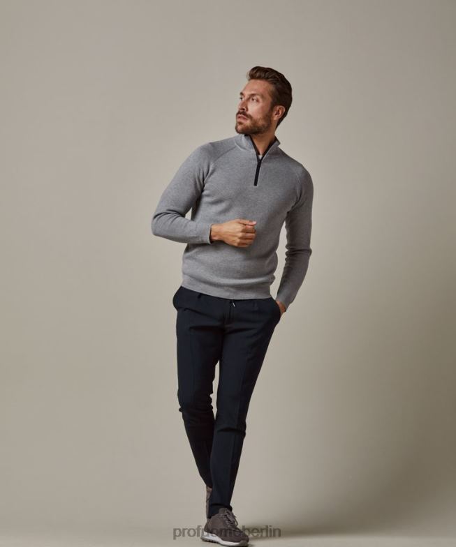 Kleidung de Profuomo Männer Tech-Halbreißverschluss grau BR442242