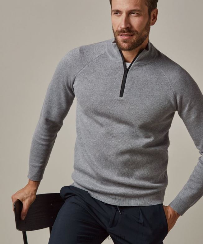 Kleidung de Profuomo Männer Tech-Halbreißverschluss grau BR442242