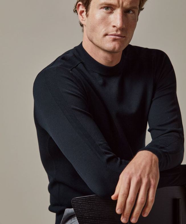 Kleidung de Profuomo Männer Luxus-Rundhalsausschnitt Marine BR442267