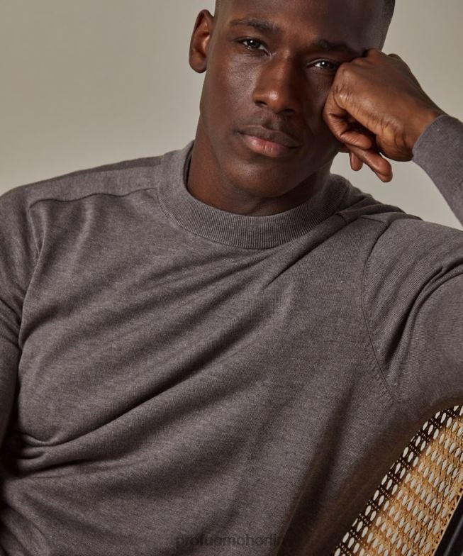 Kleidung de Profuomo Männer Luxus-Rundhalsausschnitt braun BR442269