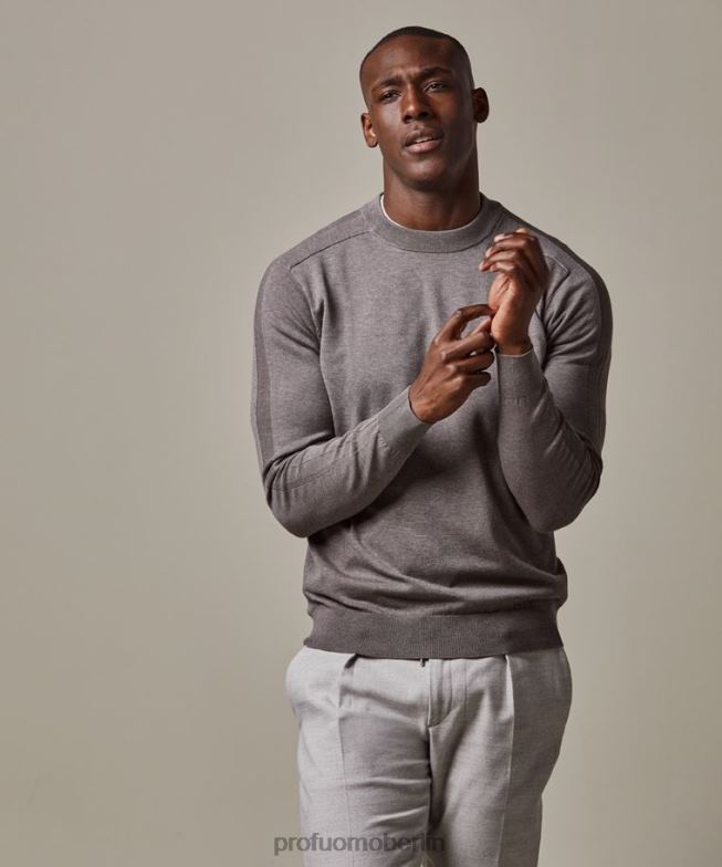 Kleidung de Profuomo Männer Luxus-Rundhalsausschnitt braun BR442269