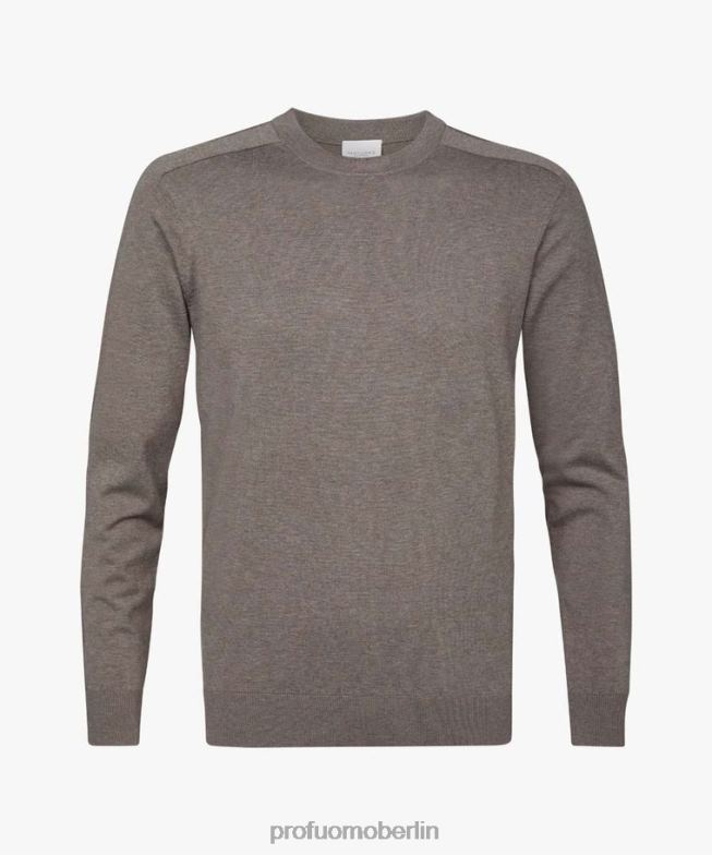 Kleidung de Profuomo Männer Luxus-Rundhalsausschnitt braun BR442269