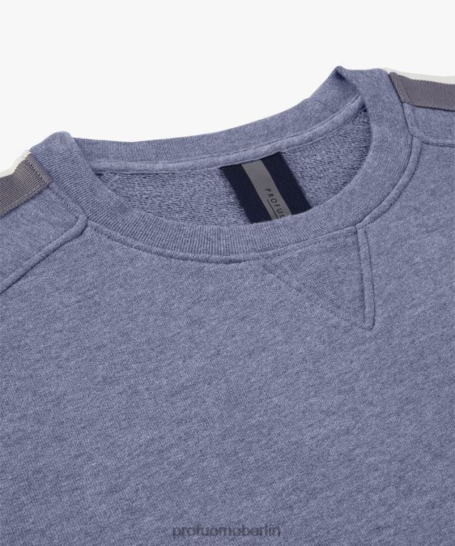 Kleidung de Profuomo Männer Melange-Logo-Pullover Blau BR442222