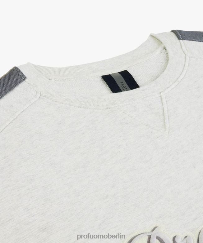 Kleidung de Profuomo Männer Melange-Logo-Pullover grau BR442224