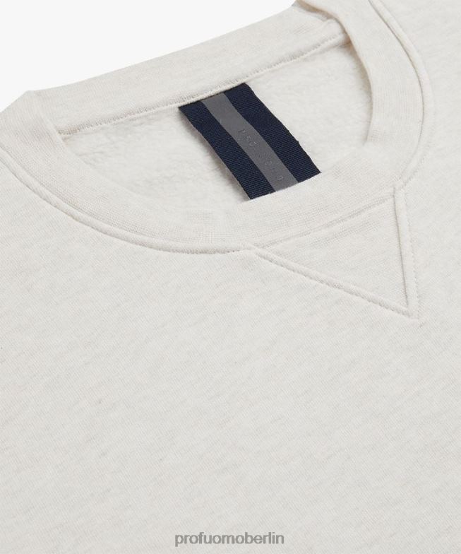 Kleidung de Profuomo Männer Melange-Pullover mit Rundhalsausschnitt Beige BR442297