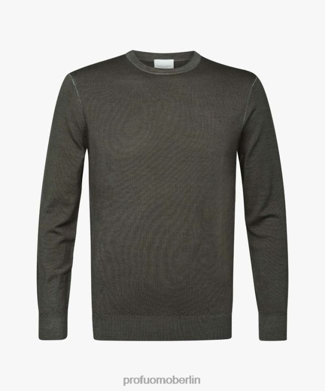 Kleidung de Profuomo Männer Merino-Säure-Dye-Rundhalsausschnitt braun BR442259