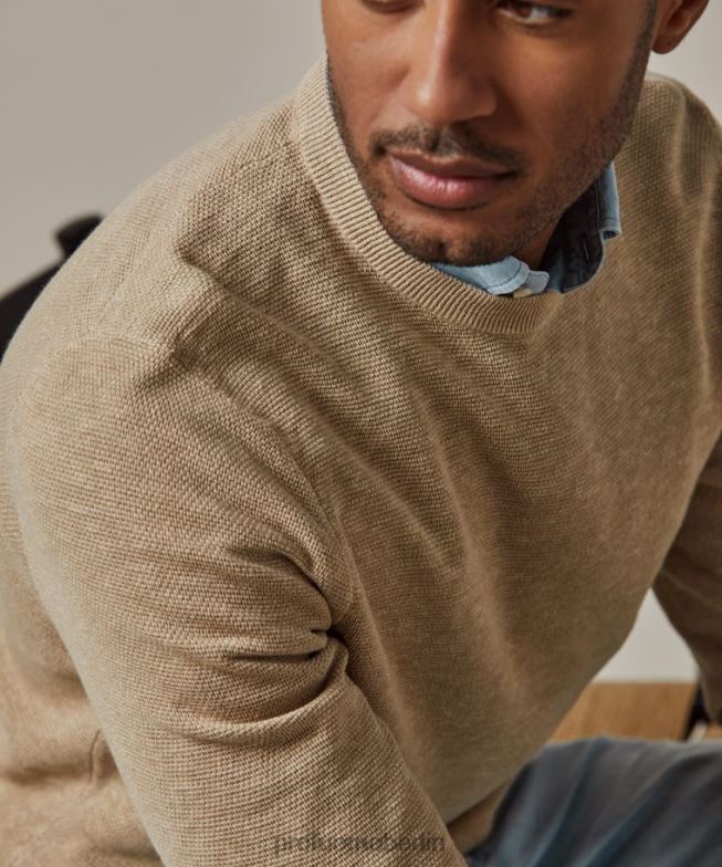 Kleidung de Profuomo Männer Rundhalsausschnitt Beige BR442232