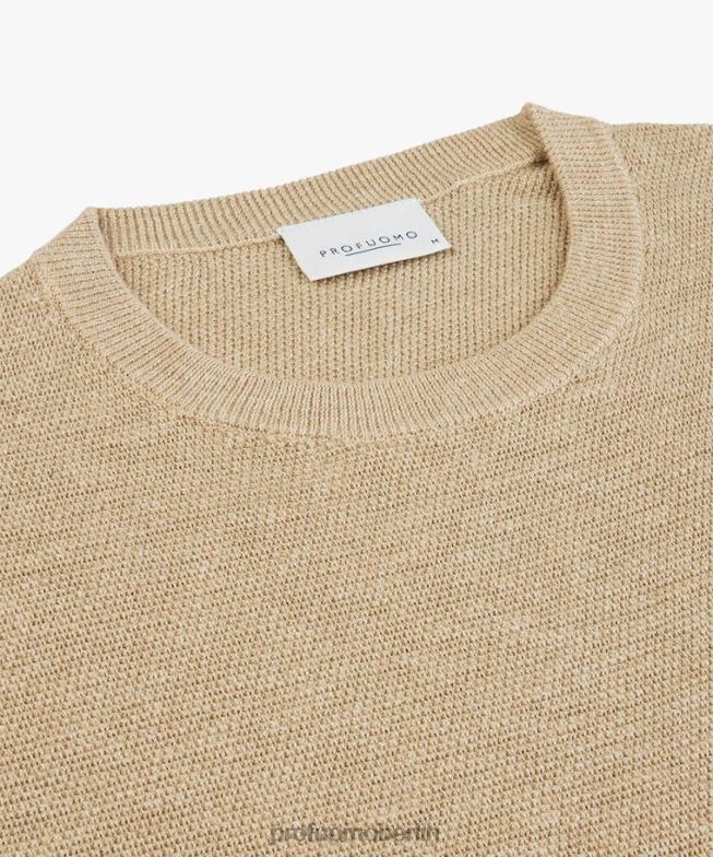 Kleidung de Profuomo Männer Rundhalsausschnitt Beige BR442232