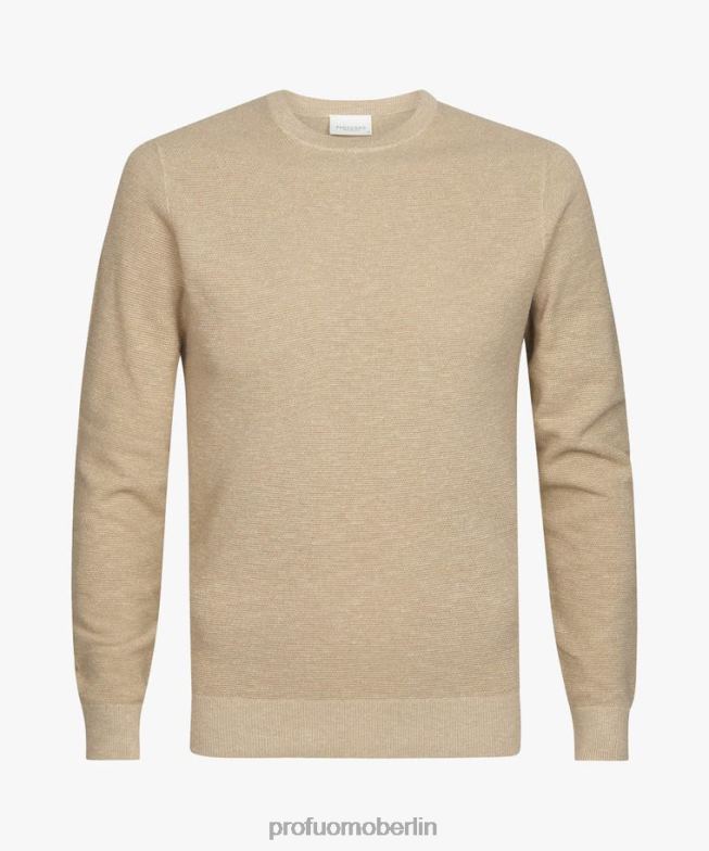 Kleidung de Profuomo Männer Rundhalsausschnitt Beige BR442232
