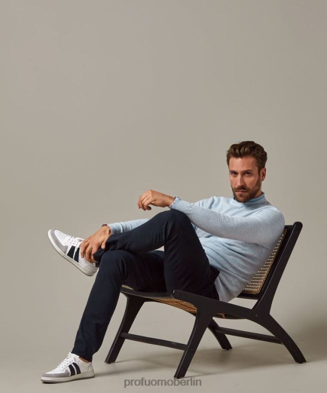 Kleidung de Profuomo Männer Rundhalsausschnitt Blau BR442239