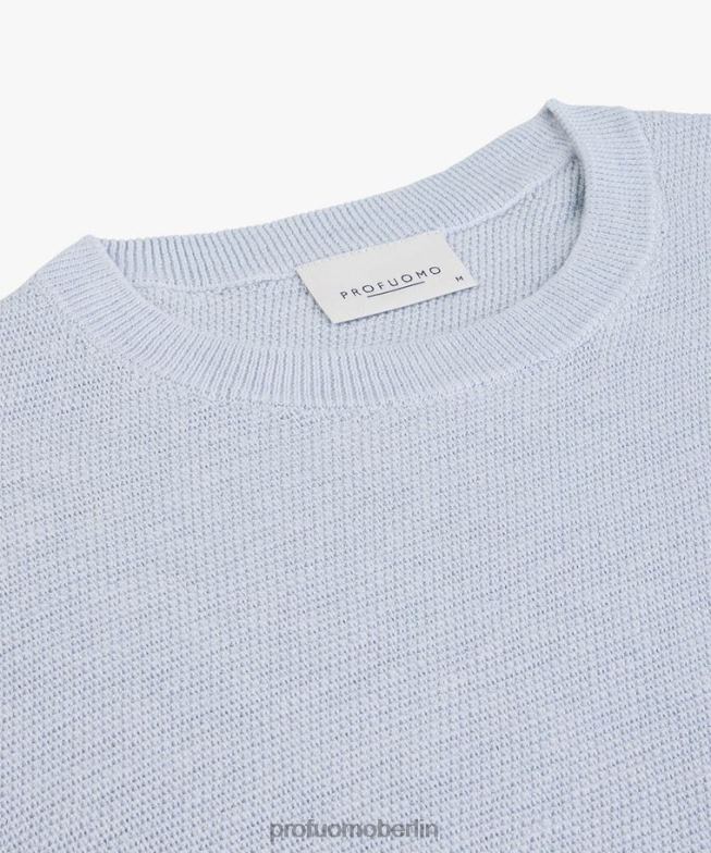 Kleidung de Profuomo Männer Rundhalsausschnitt Blau BR442239