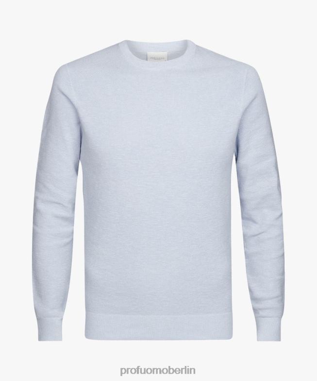 Kleidung de Profuomo Männer Rundhalsausschnitt Blau BR442239