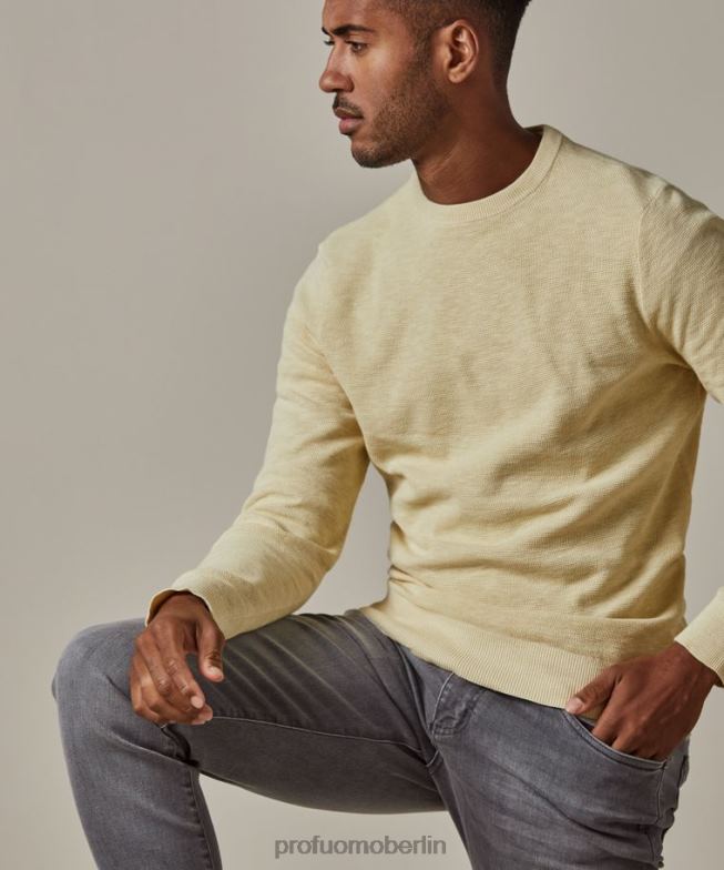 Kleidung de Profuomo Männer Rundhalsausschnitt Gelb BR442234