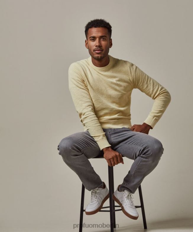 Kleidung de Profuomo Männer Rundhalsausschnitt Gelb BR442234