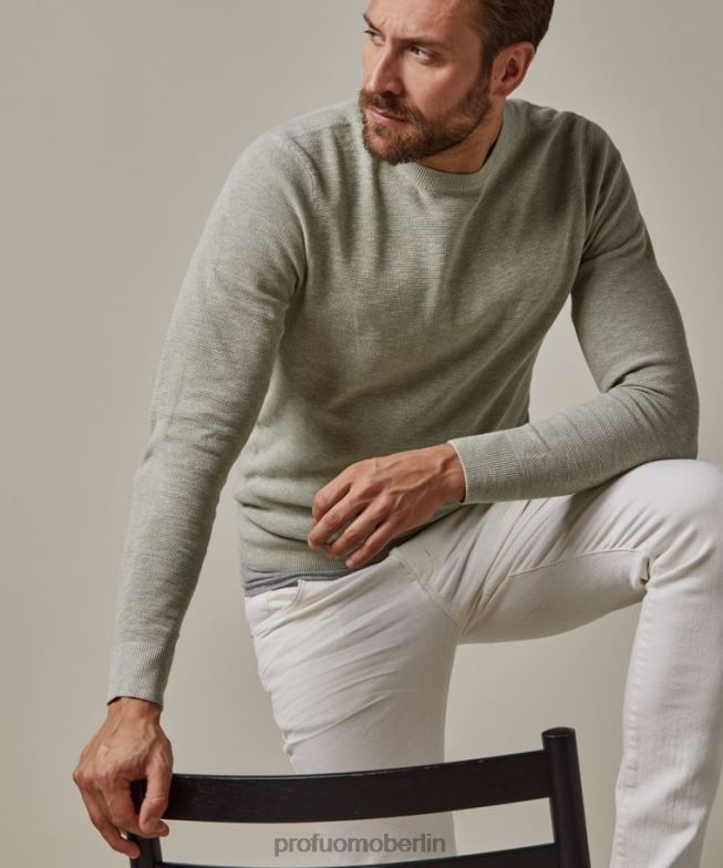Kleidung de Profuomo Männer Rundhalsausschnitt Grün BR442238
