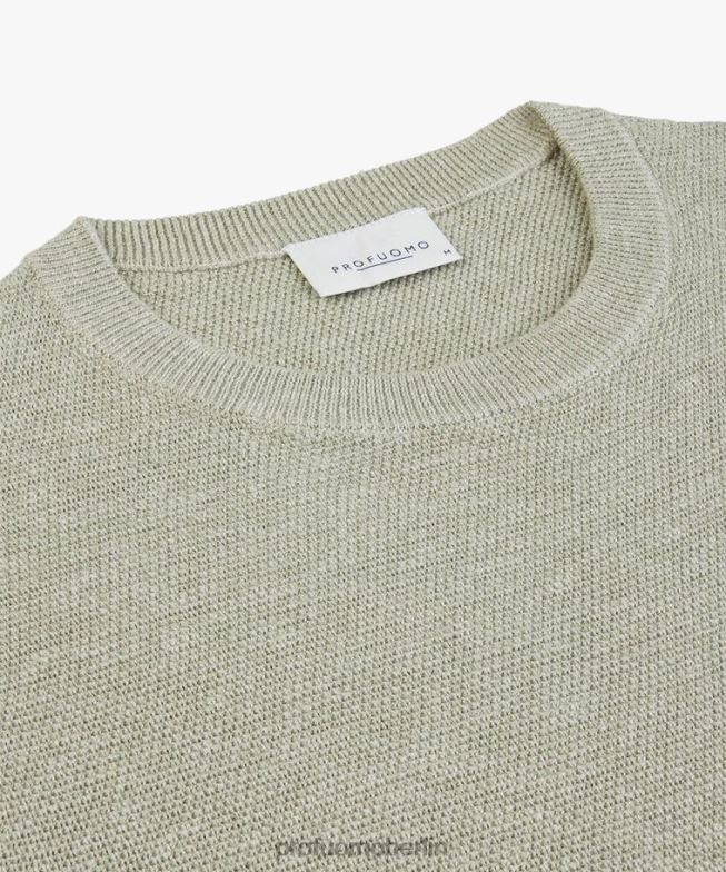 Kleidung de Profuomo Männer Rundhalsausschnitt Grün BR442238