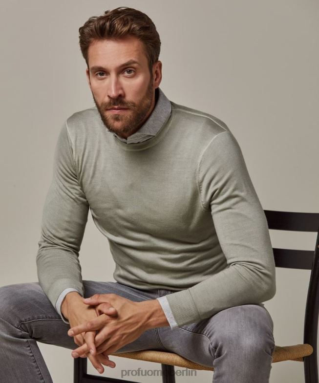 Kleidung de Profuomo Männer Rundhalsausschnitt Grün BR442314